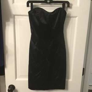 Bebe strapless satin LBD. Size S